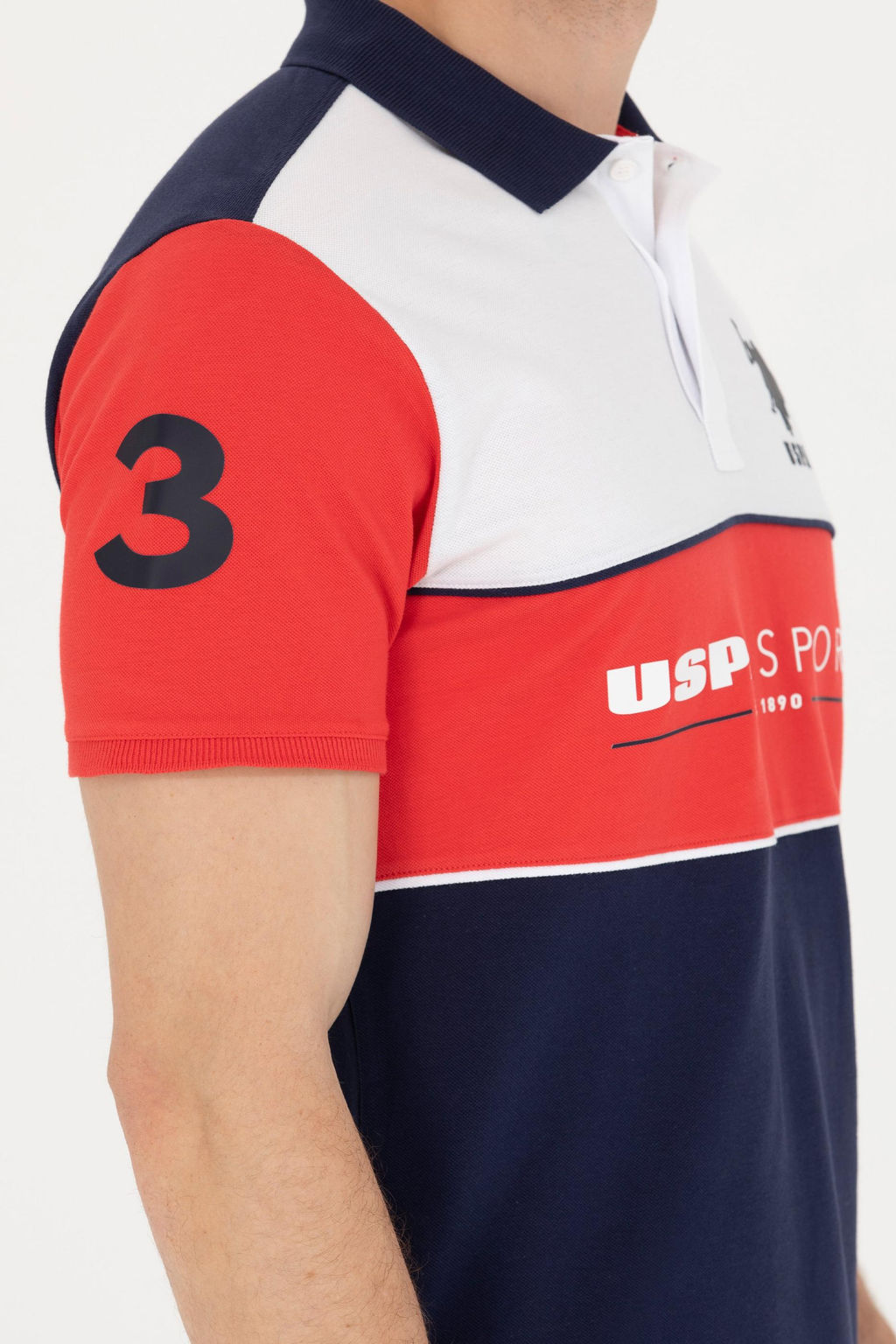 U. S. Polo Assn Мужская темно-синяя футболка с воротником-поло - U.s. polo assn фото 7