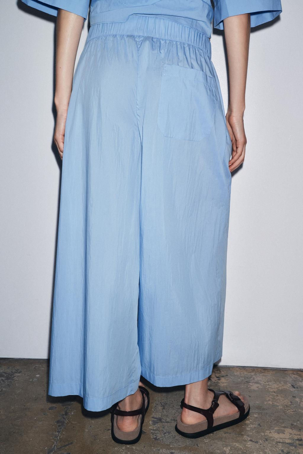 ZW COLLECTION POPLIN DARTED TROUSERS - Zara фото 11