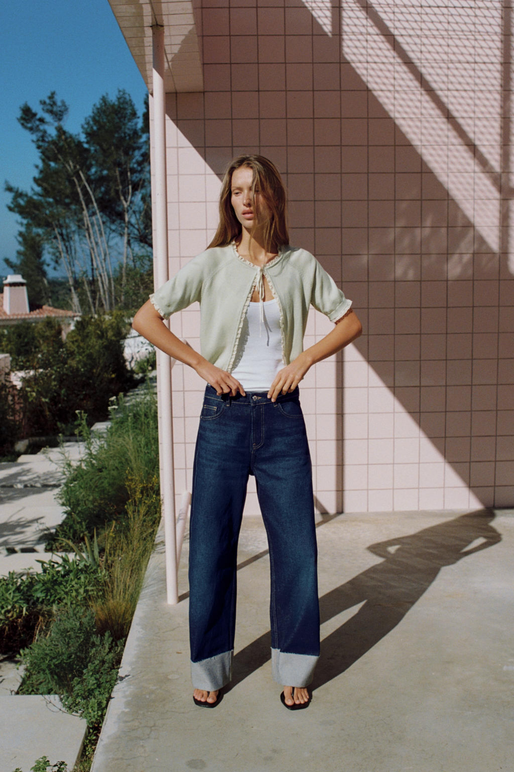 CHAQUETA PUNTO LAZO PUNTILLA / Verde pastel - Zara фото 7