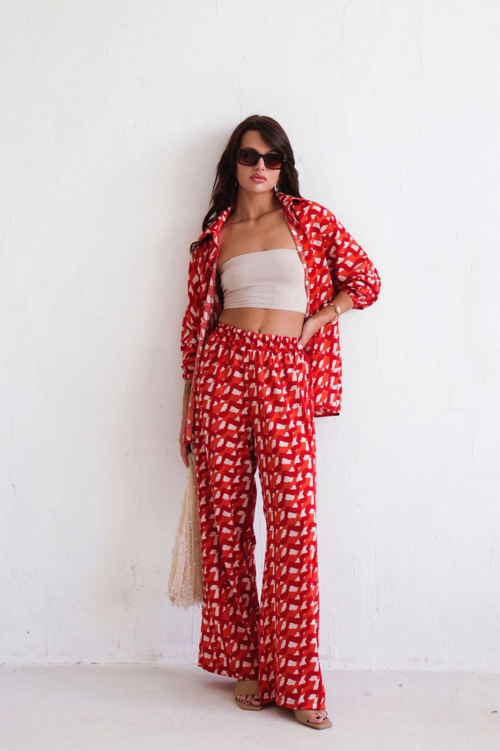 9969 Костюм летний красный с принтом - Martichelli фото 4