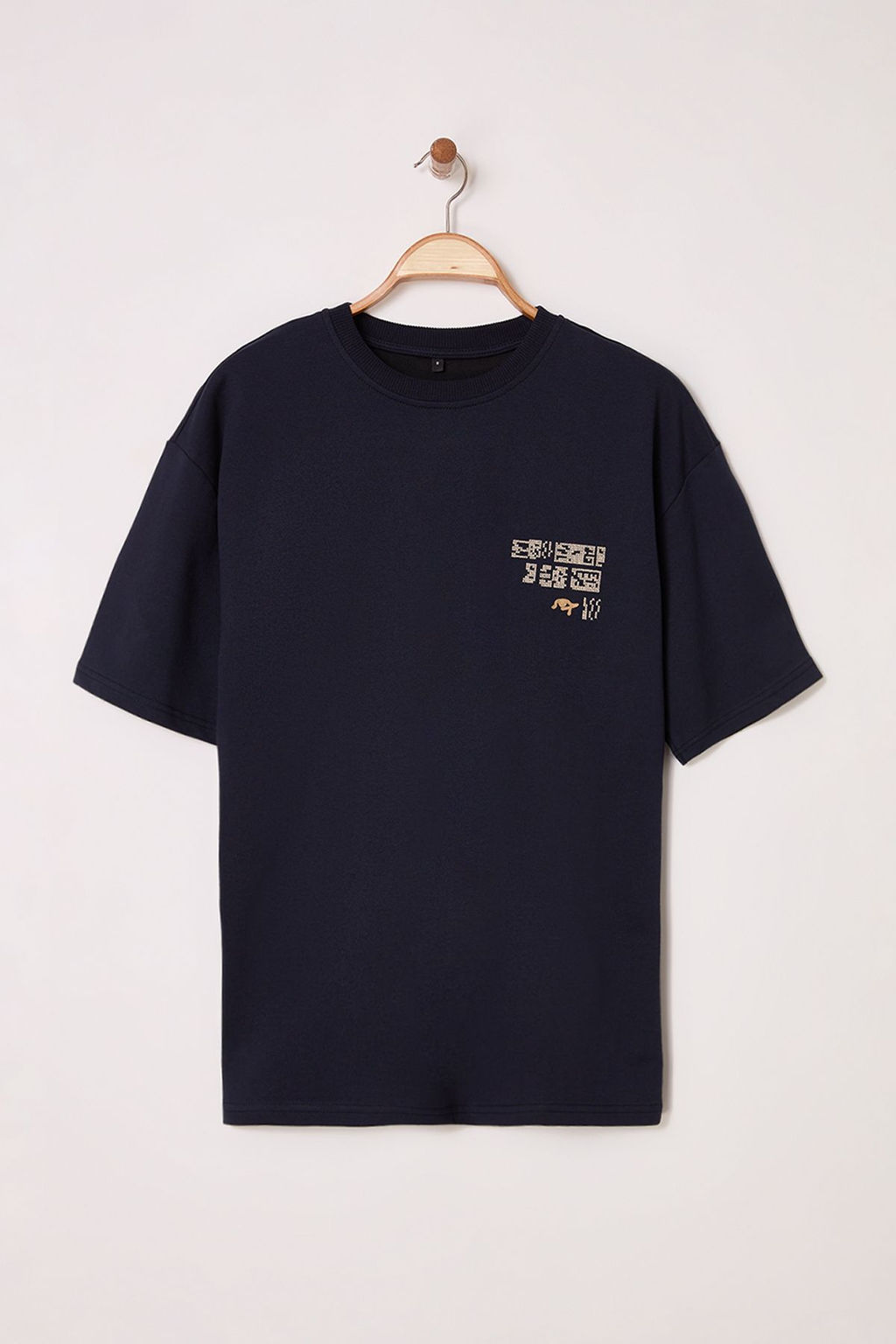 TRENDYOL MAN Lacivert Oversize/Genis Kesim Etnik Nak?sl? T-Shirt TMNSS25TS00167 - Trendyolmilla фото 2