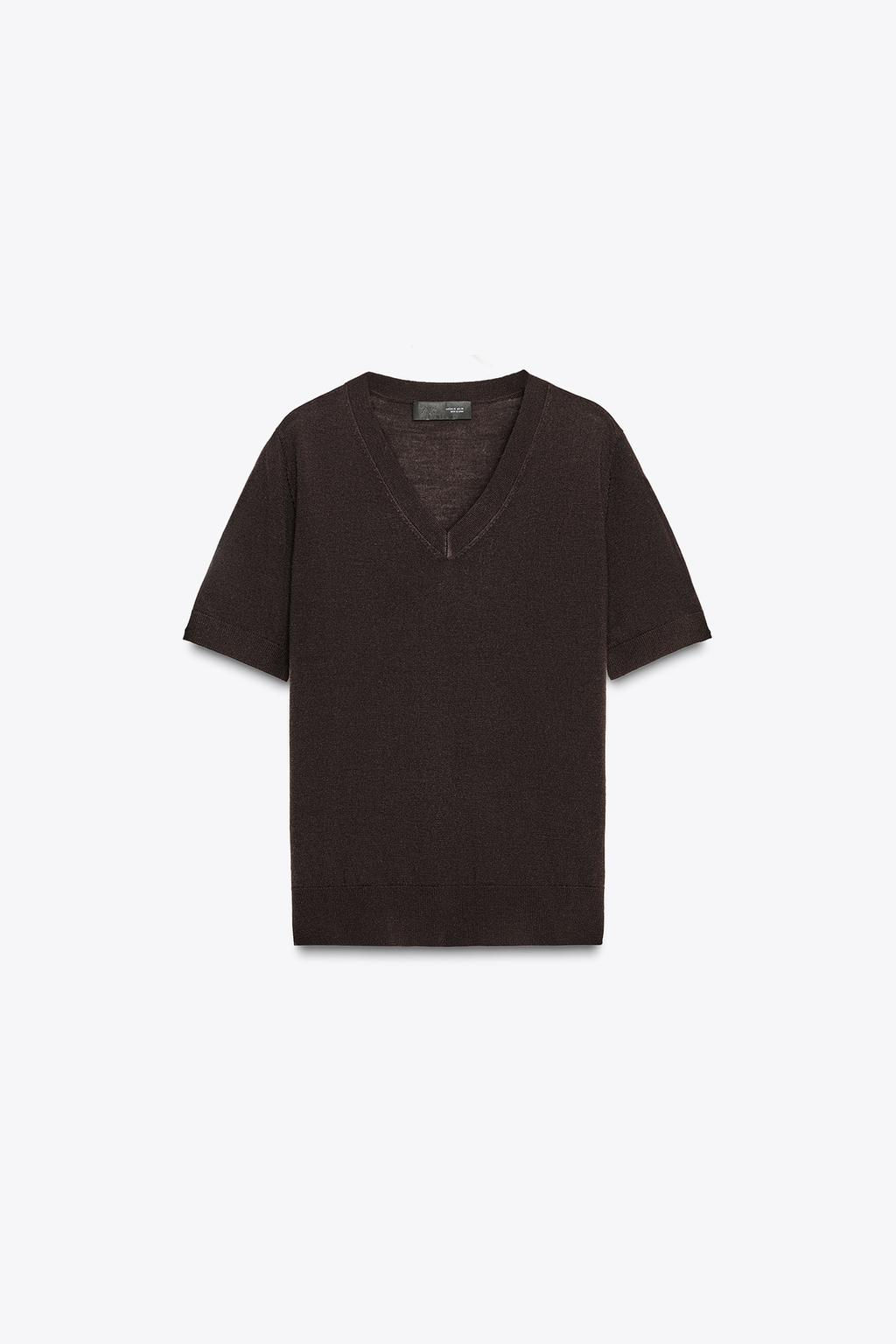100% WOOL SHORT SLEEVE TOP - Zara фото 5