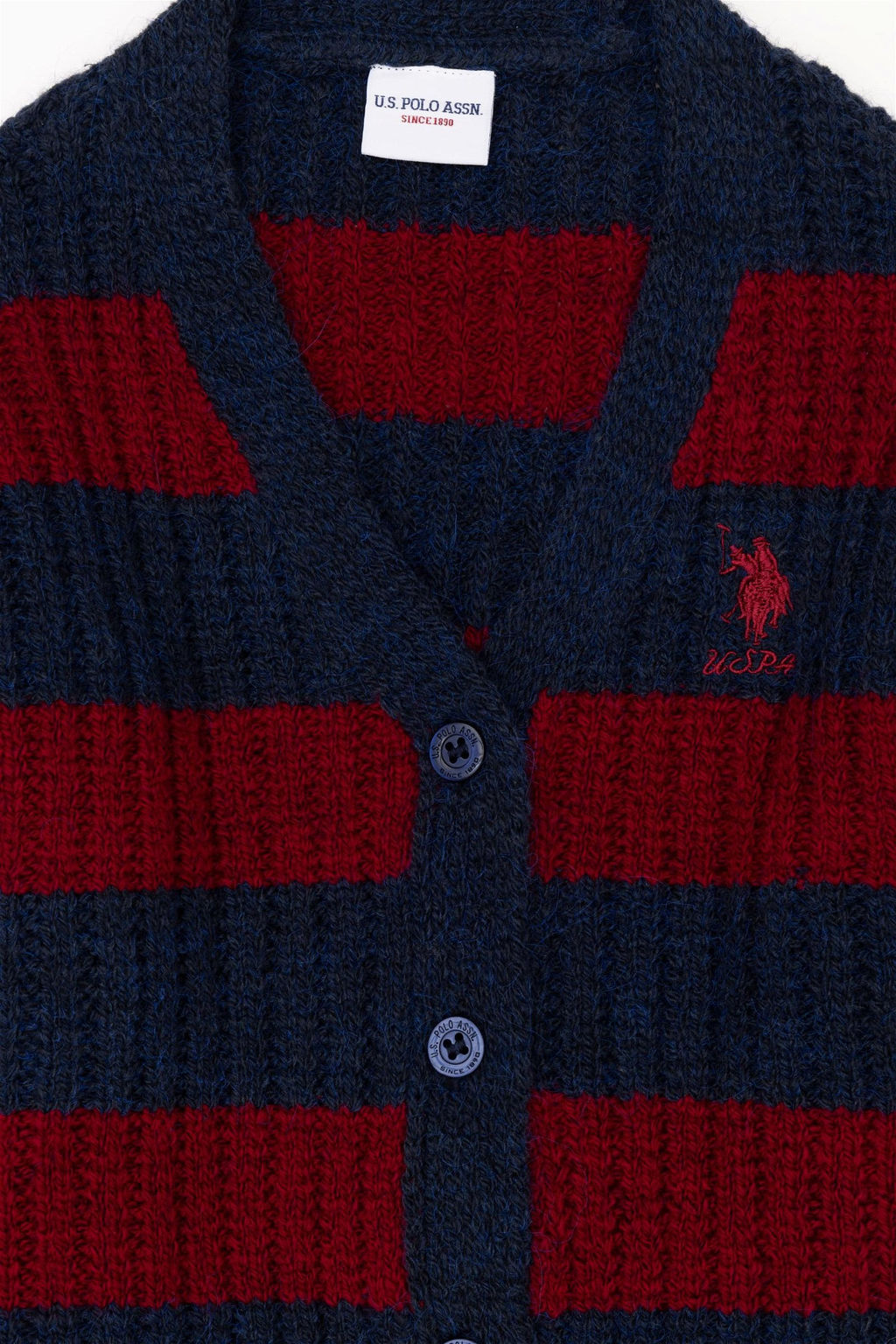 Темно-синий трикотажный кардиган для девочки - U.s. polo assn фото 6