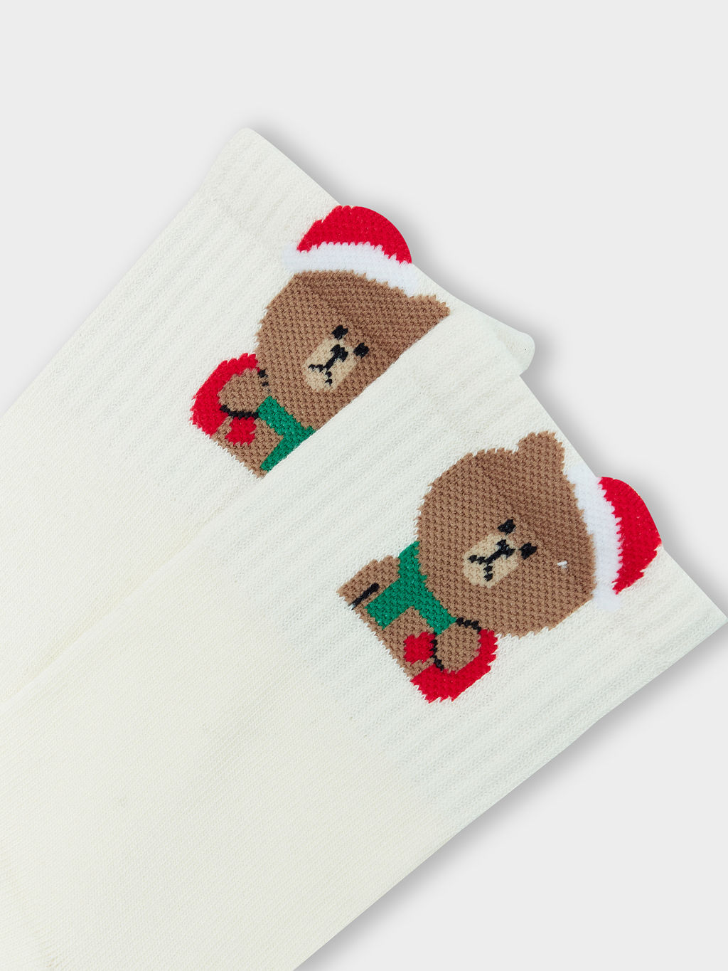 Цена за 5 пар! Носки детские белые с узором в виде мишки - Mark formelle фото 4