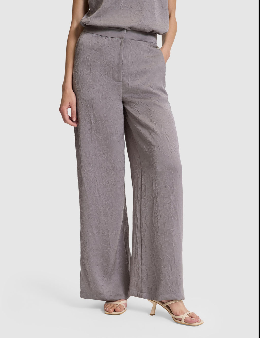 A__k Gri Loose Fit Kanvas Pantolon