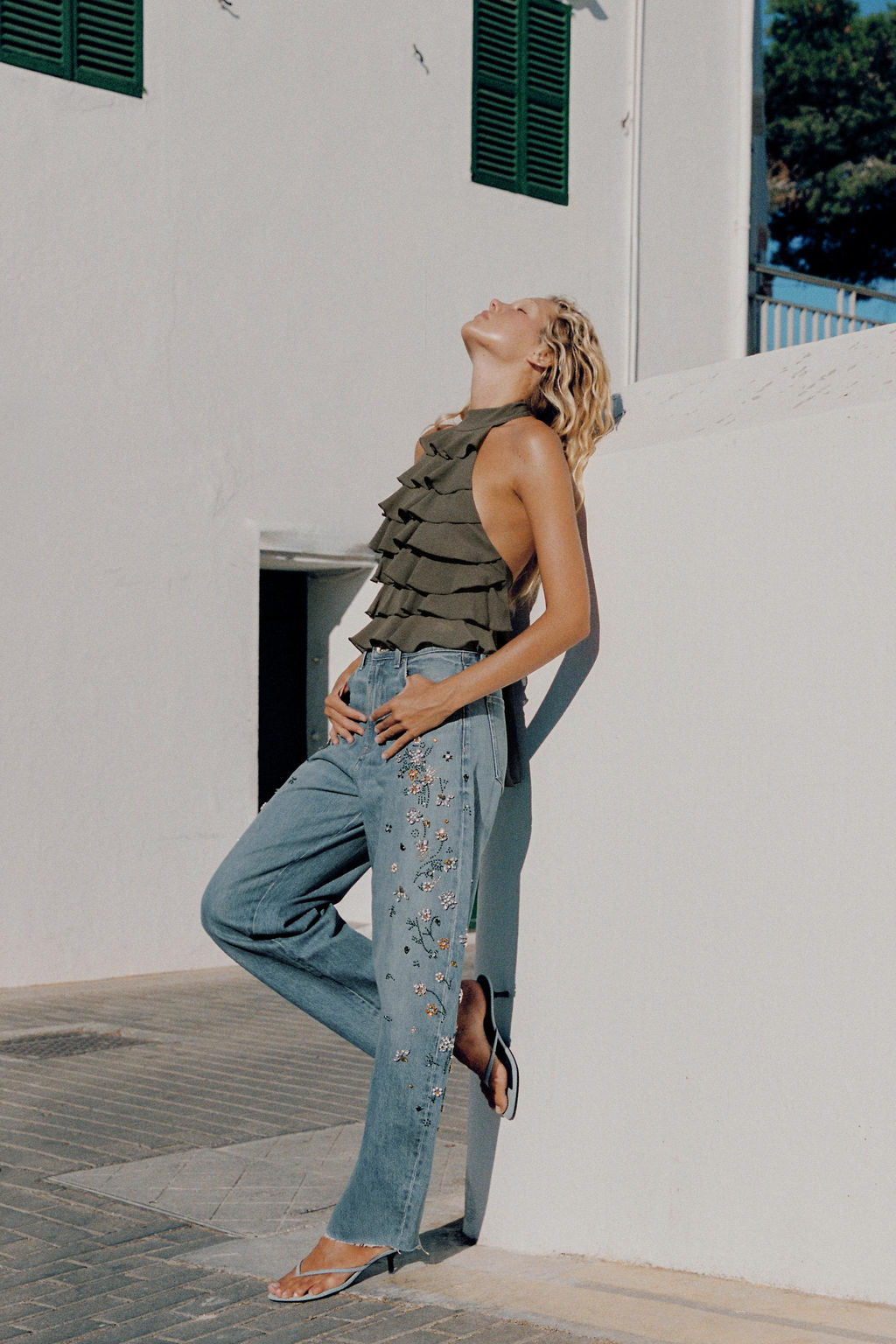 SANDALIA KITTEN DENIM / Verde Azulado