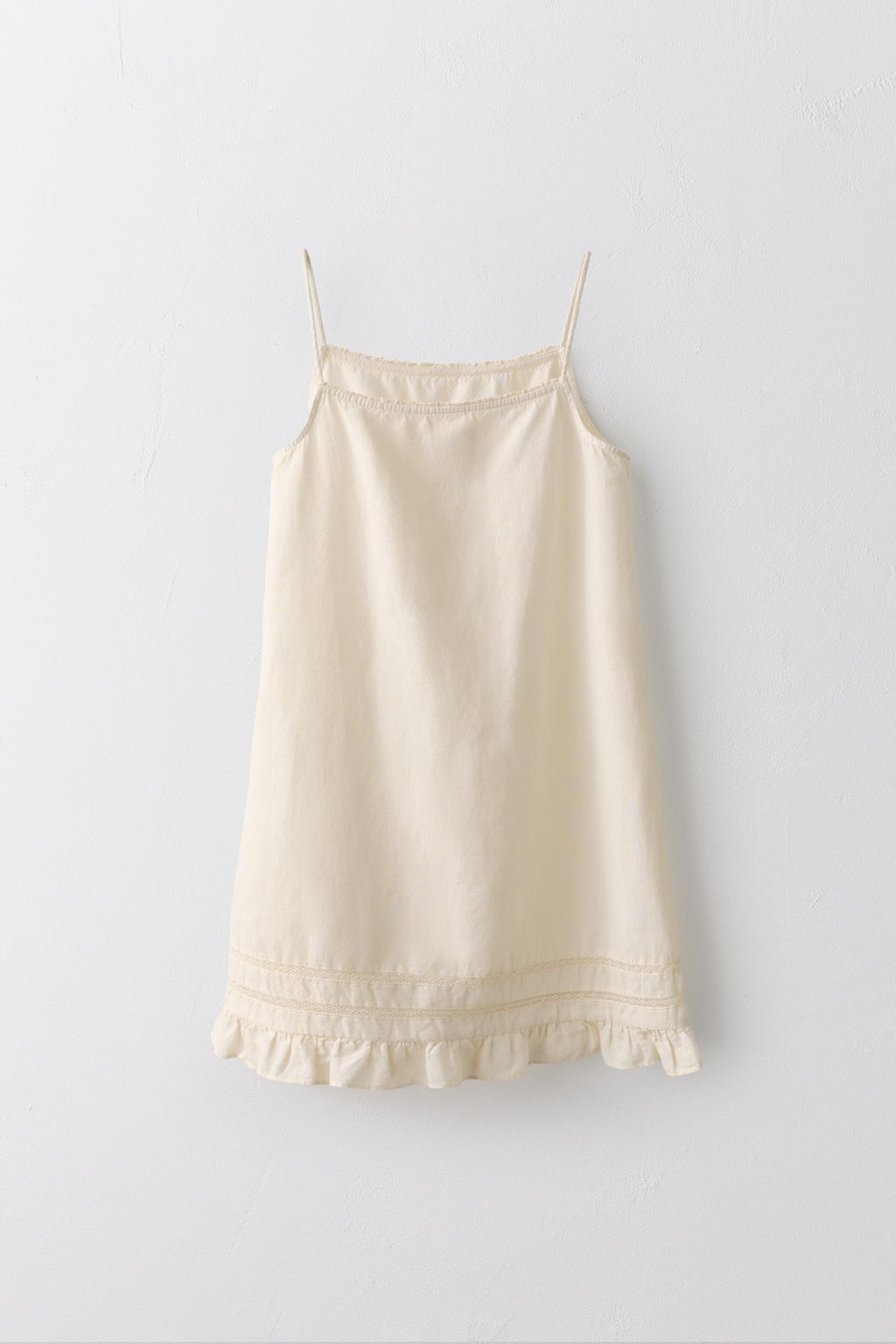 6-12 A?OS/ VESTIDO T?NICA ENTRED?S ALGOD?N LINO LIMITED EDITION / Crudo medio - Zara фото 5