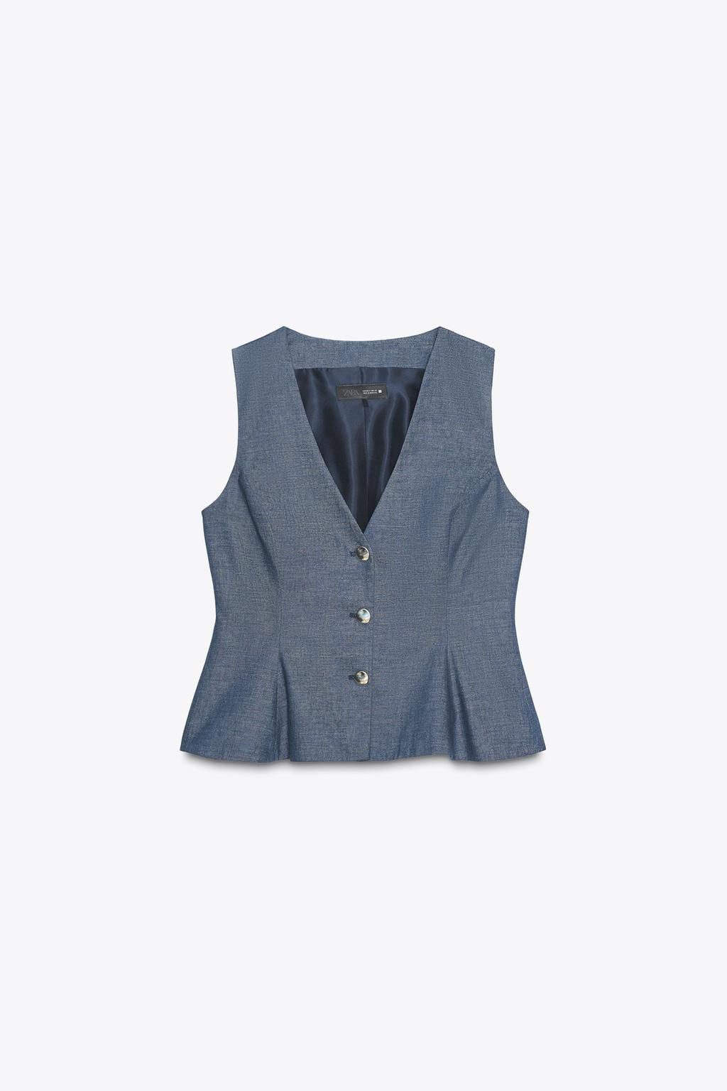 PEPLUM WAISTCOAT WITH LINEN - Zara фото 8