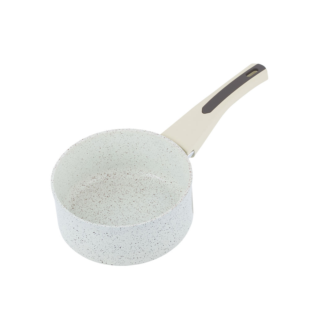 0431 GIPFEL Ковш SONRIZO 16см/1,3л из кованого алюминия со стеклянной крышкой, с индукционным дном, с 3-слойным антипригарным мраморным покрытием Excilon Marble, c бакелитовой ручкой с покрытием Soft Touch. Толщина: 2,0/4,0мм  фото 3