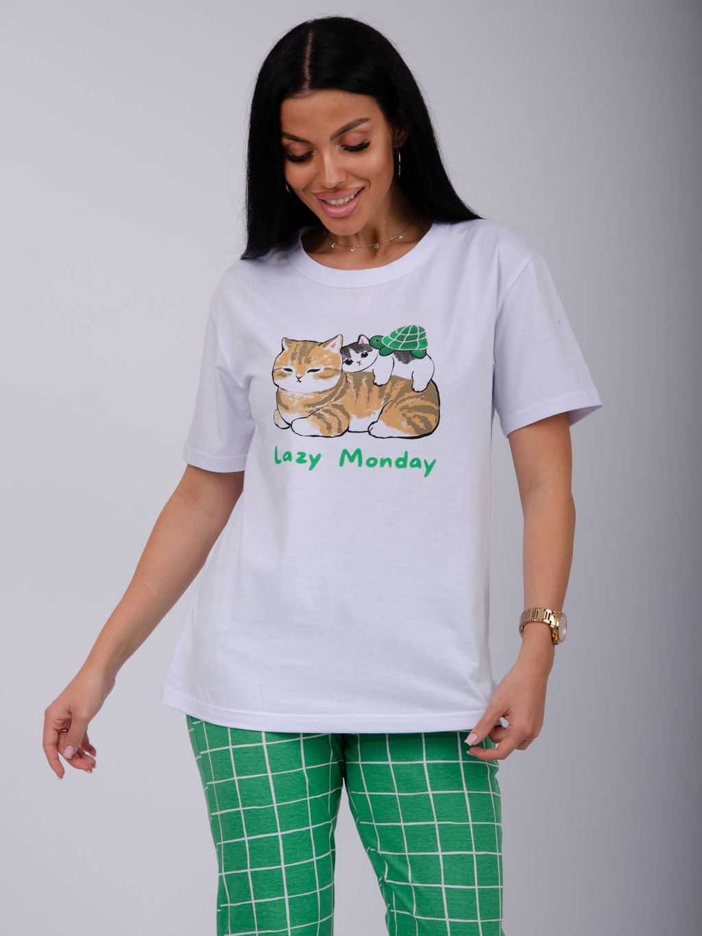 Пижама Лизи 2 брюки, трикотаж - Малина фото 3