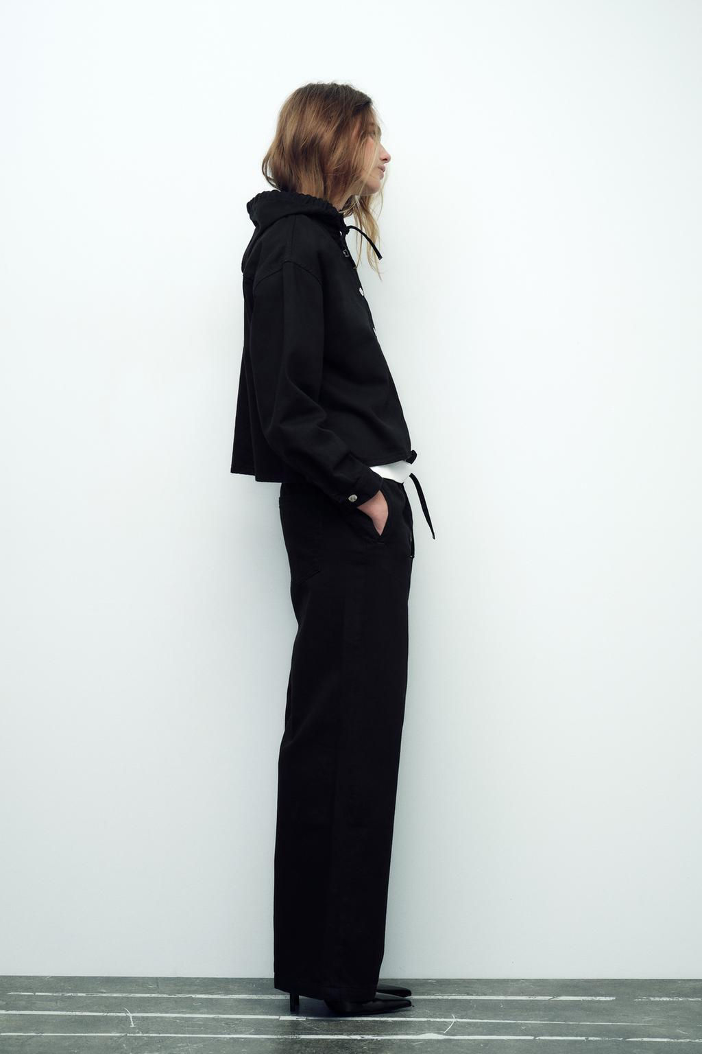 Z1975 HIGH-WAIST WIDE-LEG JOGGER JEANS - Zara фото 8