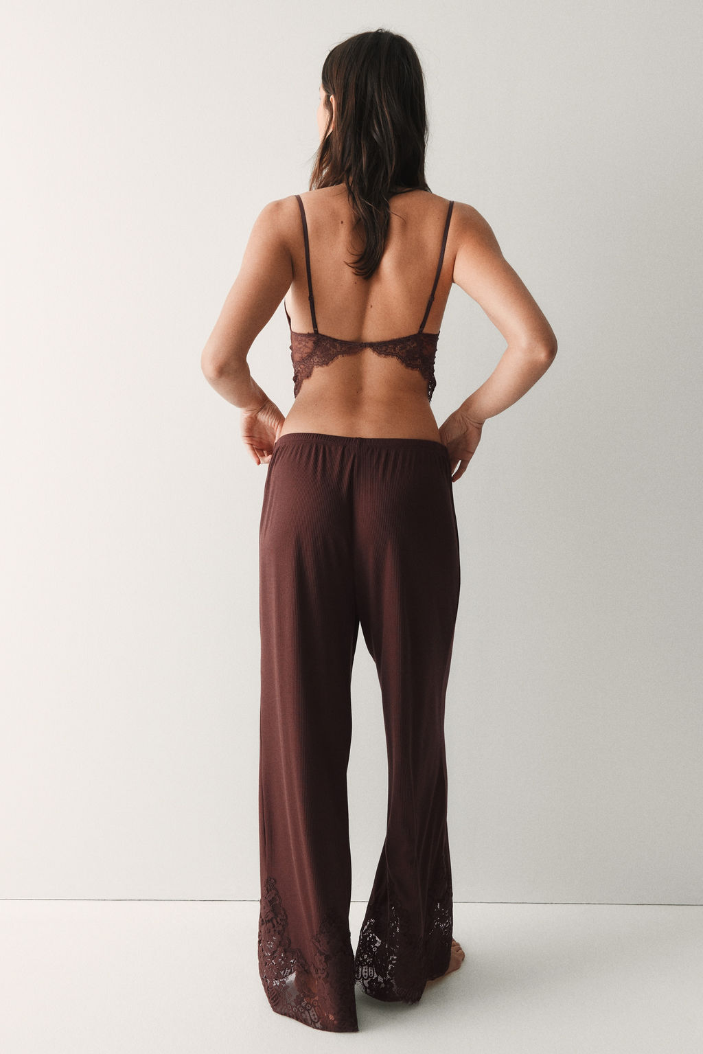 Pantal?n de pijama con ribete de encaje - H&m фото 5