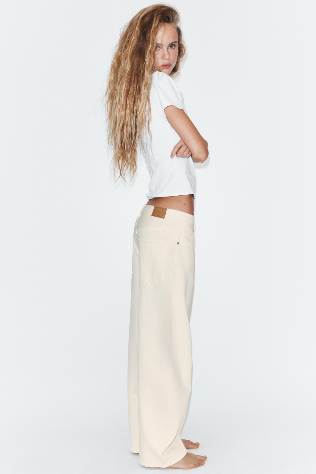 JEANS TRF BAGGY BALLOON TIRO MEDIO / Blanco roto - Zara фото 3