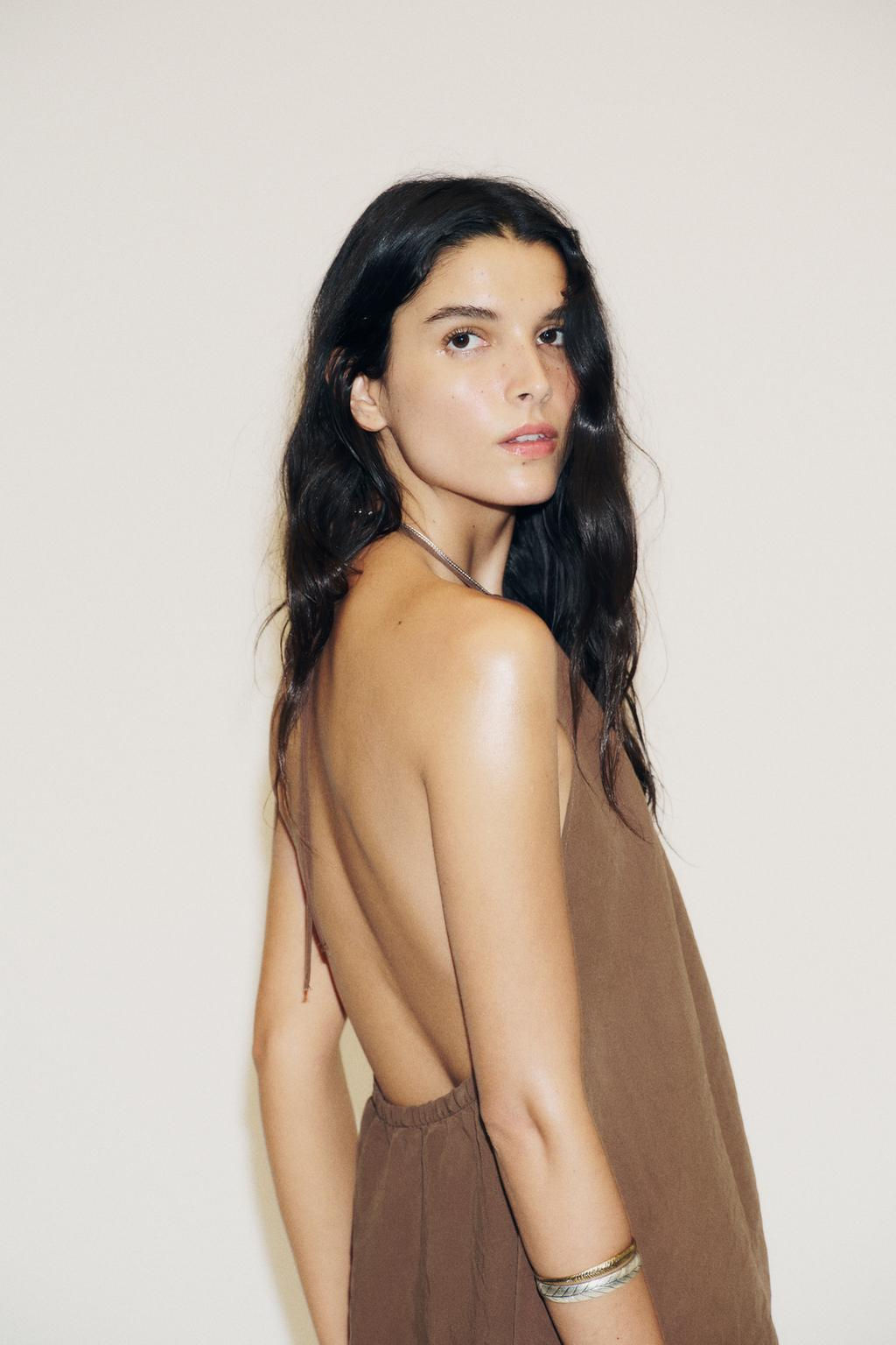 FLOWING OPEN BACK HALTERNECK DRESS - Zara фото 4