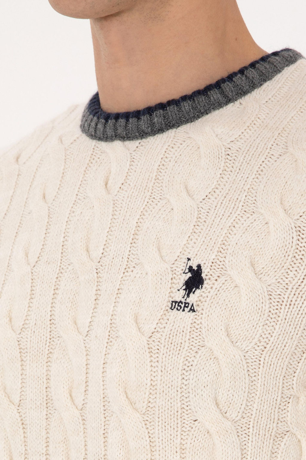 Erkek Krem Kazak - U.s. polo assn фото 7