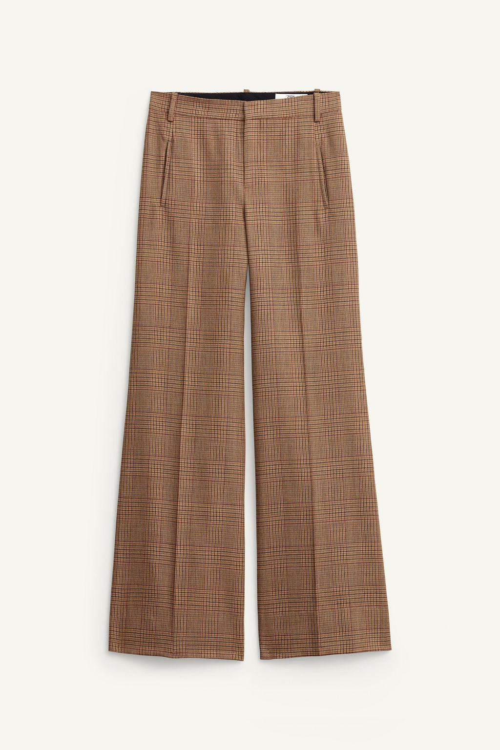 LIMITED EDITION WOOL CHECK FLARE TROUSERS - Zara фото 4
