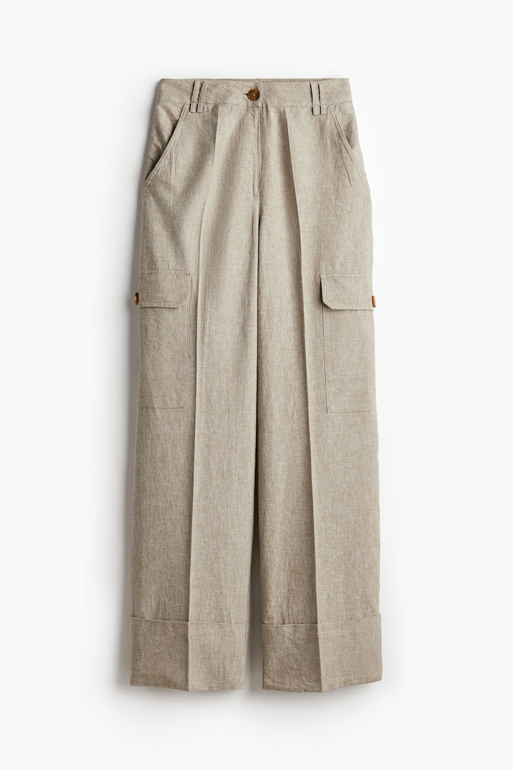 Pantalon cargo en mezcla de lino - H&m фото 4