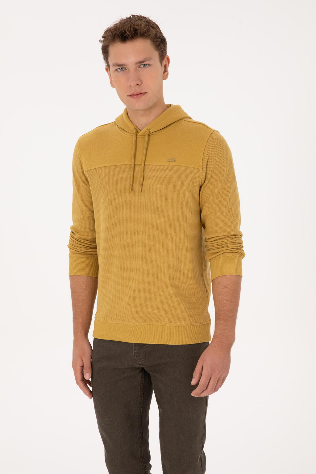 Erkek Hardal Sweatshirt