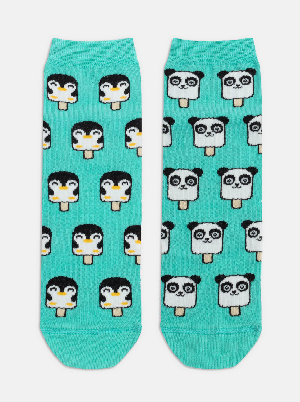 Цена за 2 пары. Носки Классические CONTE Хлопковые носки HAPPY c рисунками panda & penguin бирюза - Conte elegant фото 3