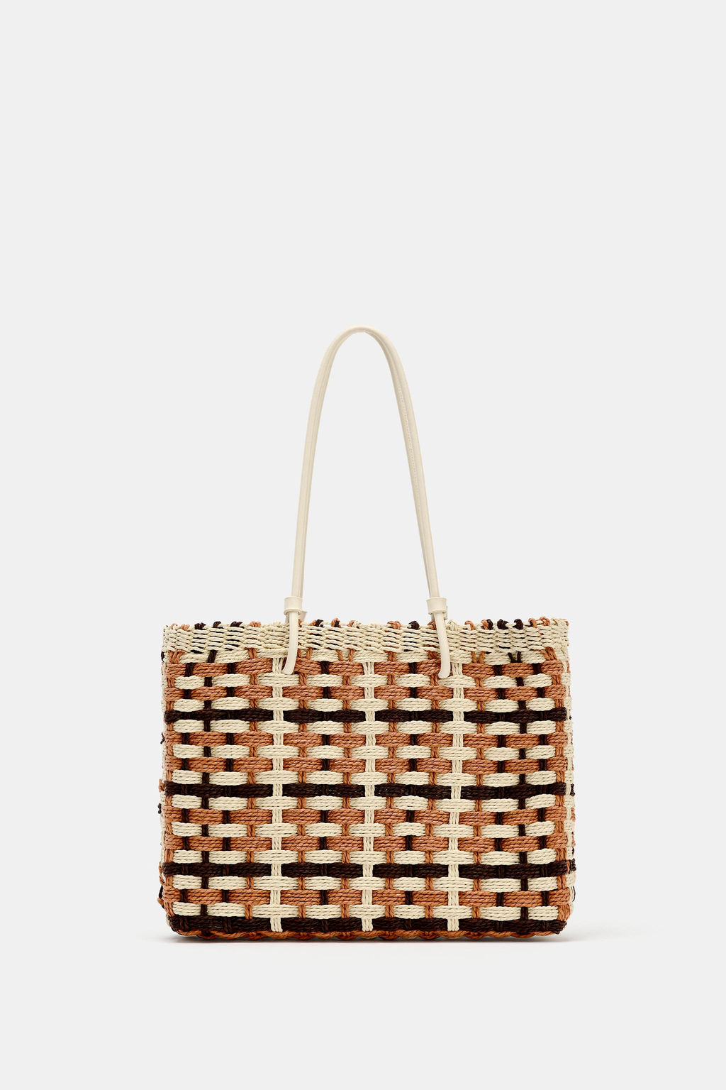 BOLSO MINI SHOPPER EFECTO TRENZADO / Marr?n - Zara фото 2