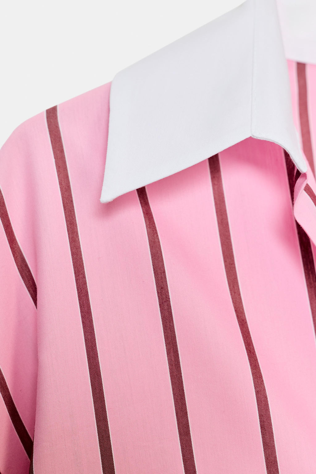 OVERSIZE STRIPED SHIRT WITH CONTRAST CUFFS - Zara фото 6