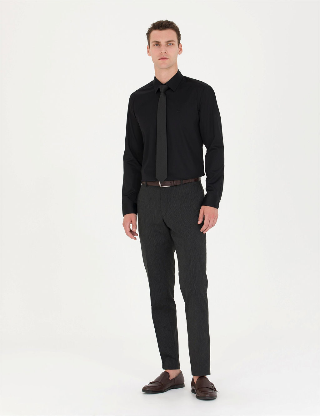 Siyah Slim Fit Uzun Kollu Basic G_mlek - Pierre cardin фото 4