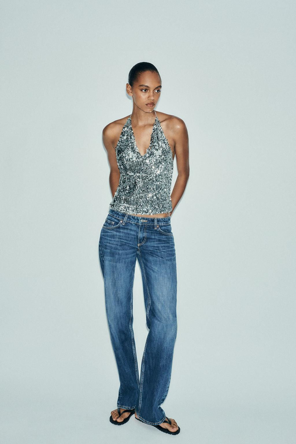 SEQUINNED HALTER TOP - Zara фото 6