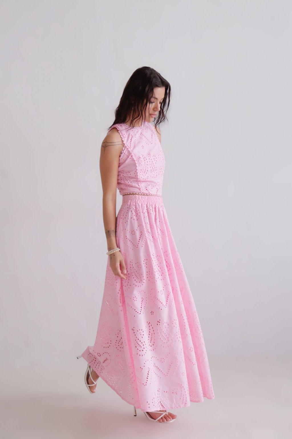 Martichelli Костюм с юбкой хлопковый розовый  фото 12