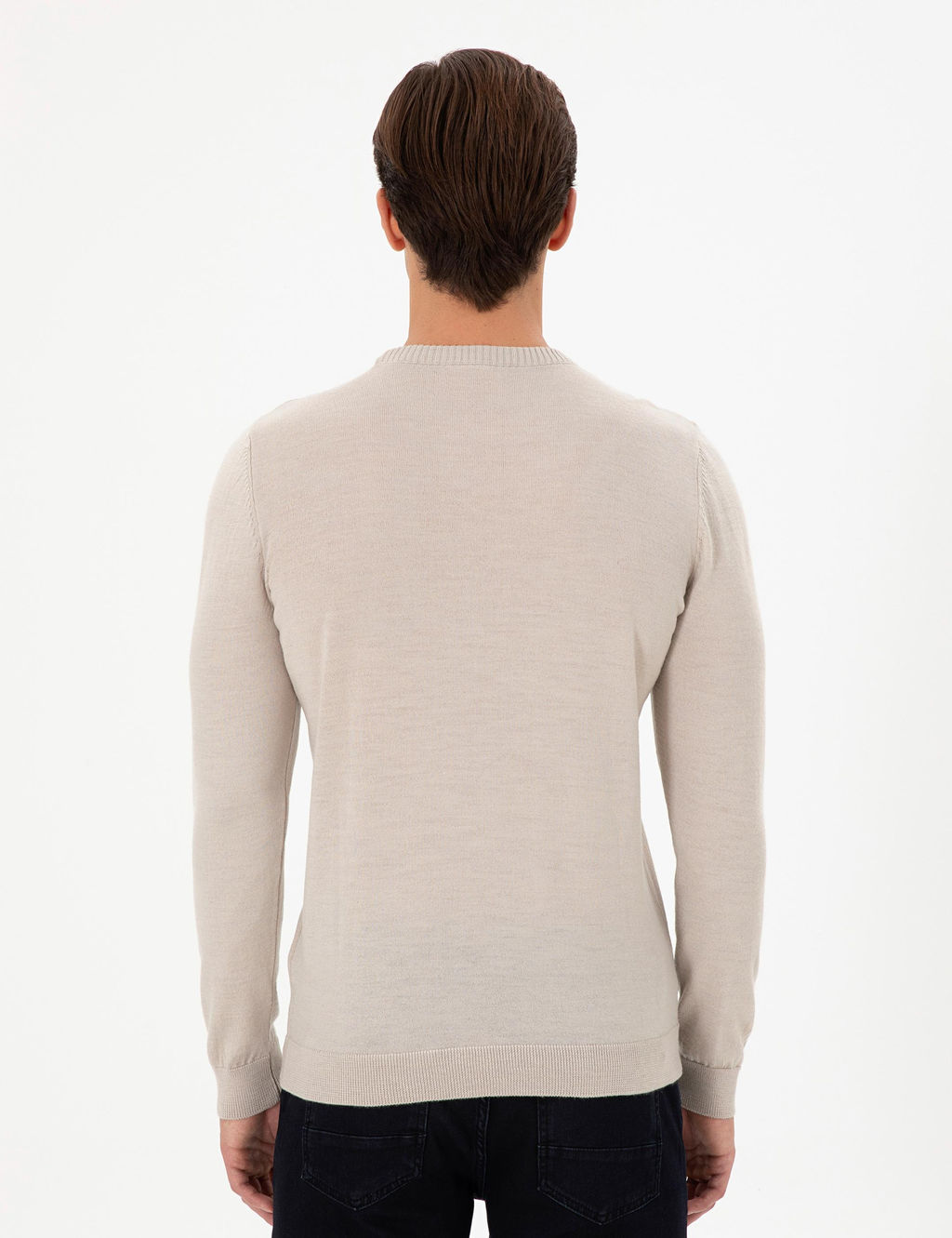 Erkek Slim Fit Bisiklet Yaka Ta_ Melanj Kazak - U.s. polo assn фото 5