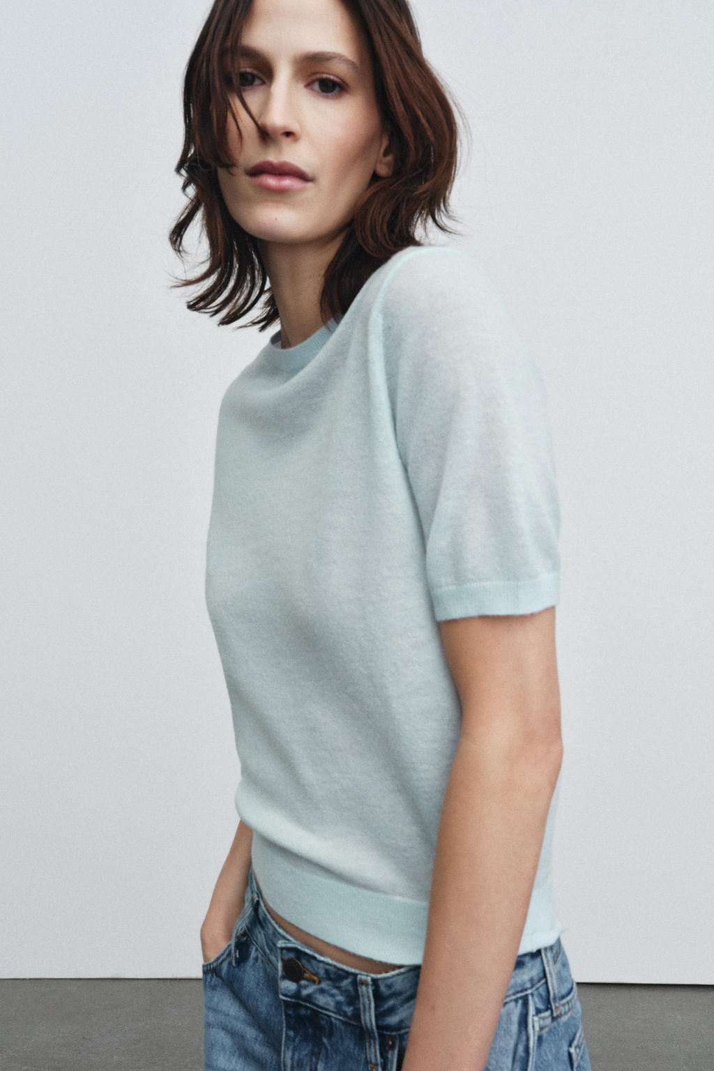 SHORT SLEEVE WOOL BLEND JUMPER - Zara фото 9