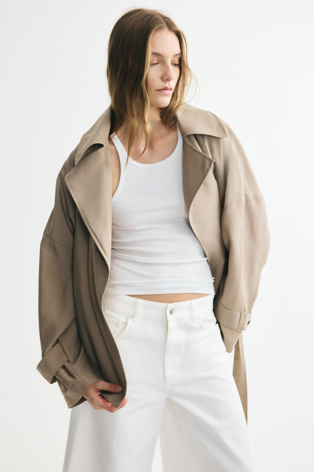 Gabardina corta en mezcla de lyocell - H&m фото 3