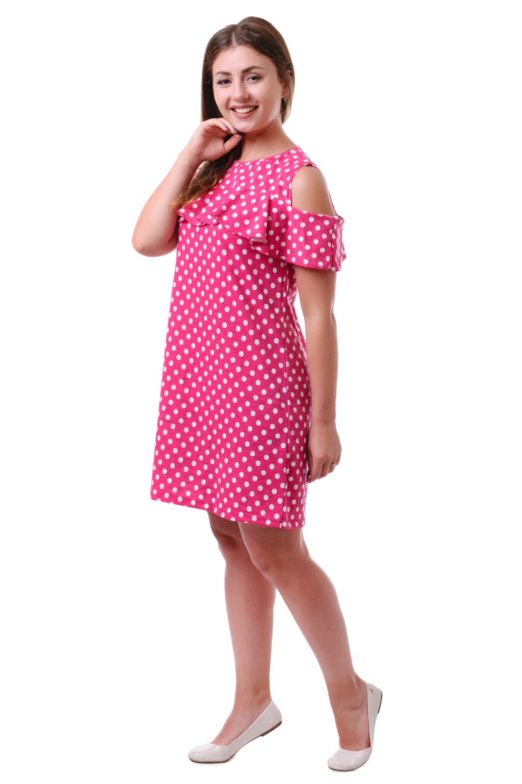 Платье Ламбада горох розовое - Марлен фото 2