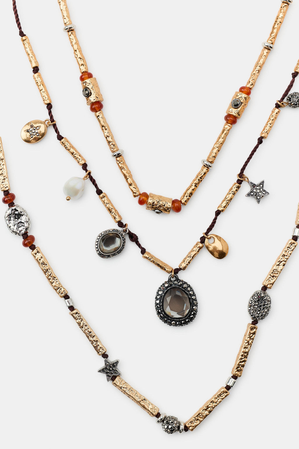 PACK 3 COLLARES CORD?N CHARMS JOYAS / Dorado - Zara фото 4