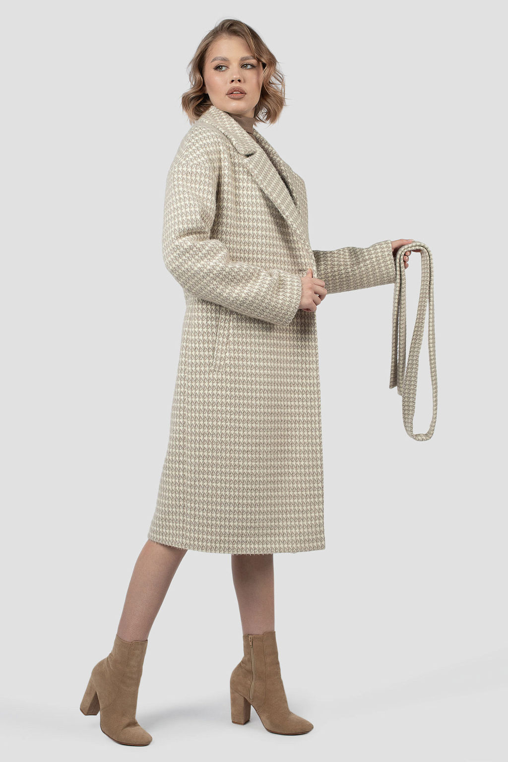 01-12120 Пальто женское демисезонное (пояс) - El podio фото 3