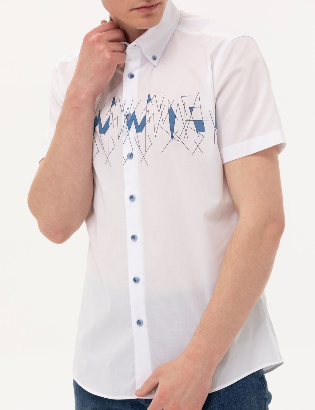 Lacivert Ekstra Slim Fit K_sa Kollu G_mlek