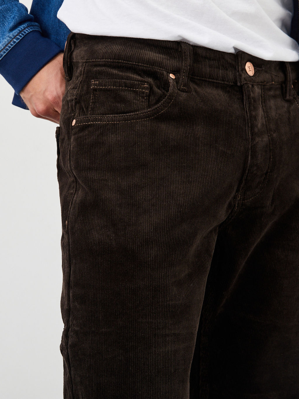 Утепленные мужские вельветовые брюки прямого кроя на флисе - Mossmore фото 4