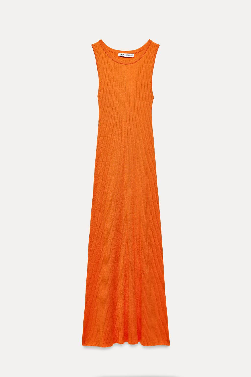 LONG RIBBED KNIT DRESS - Zara фото 5