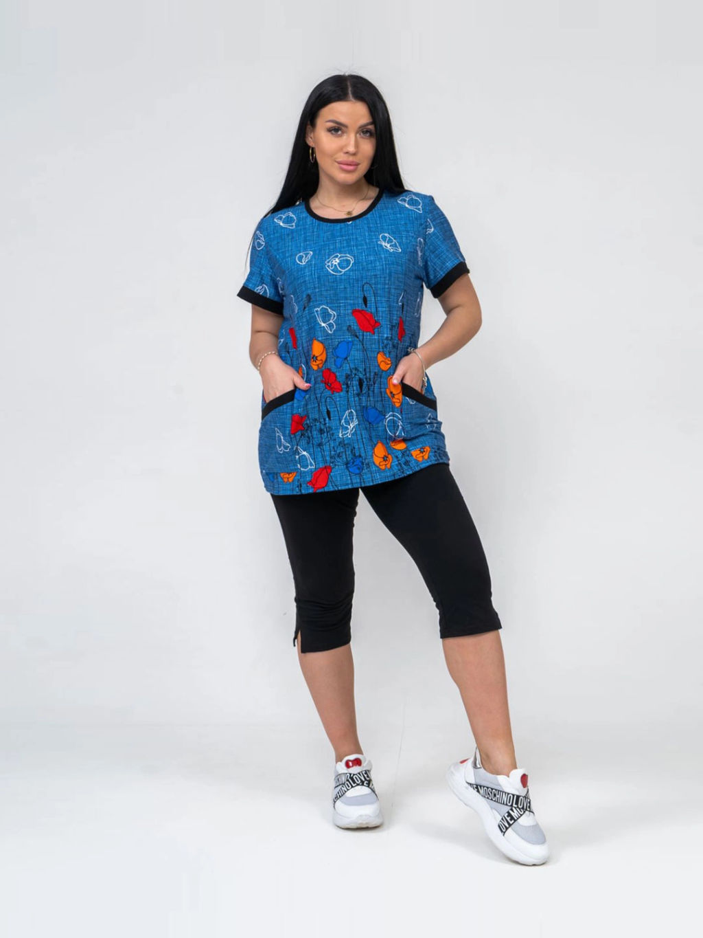 Костюм женский, цвет черный синий