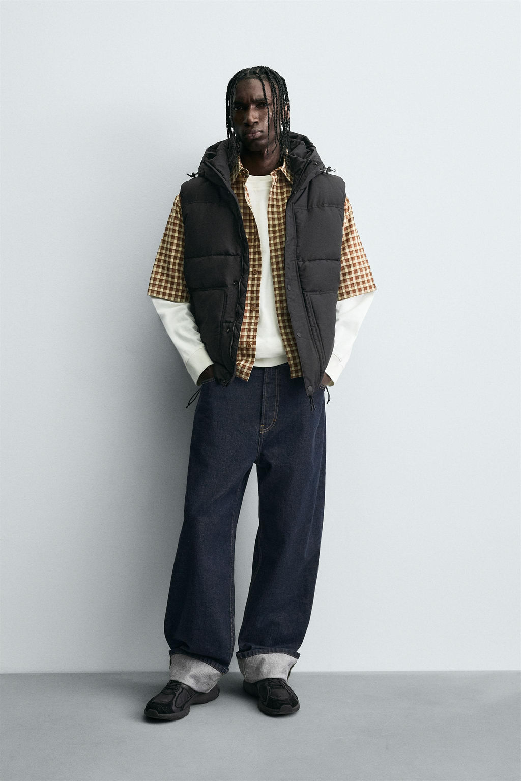 QUILTED GILET WITH HOODIE
