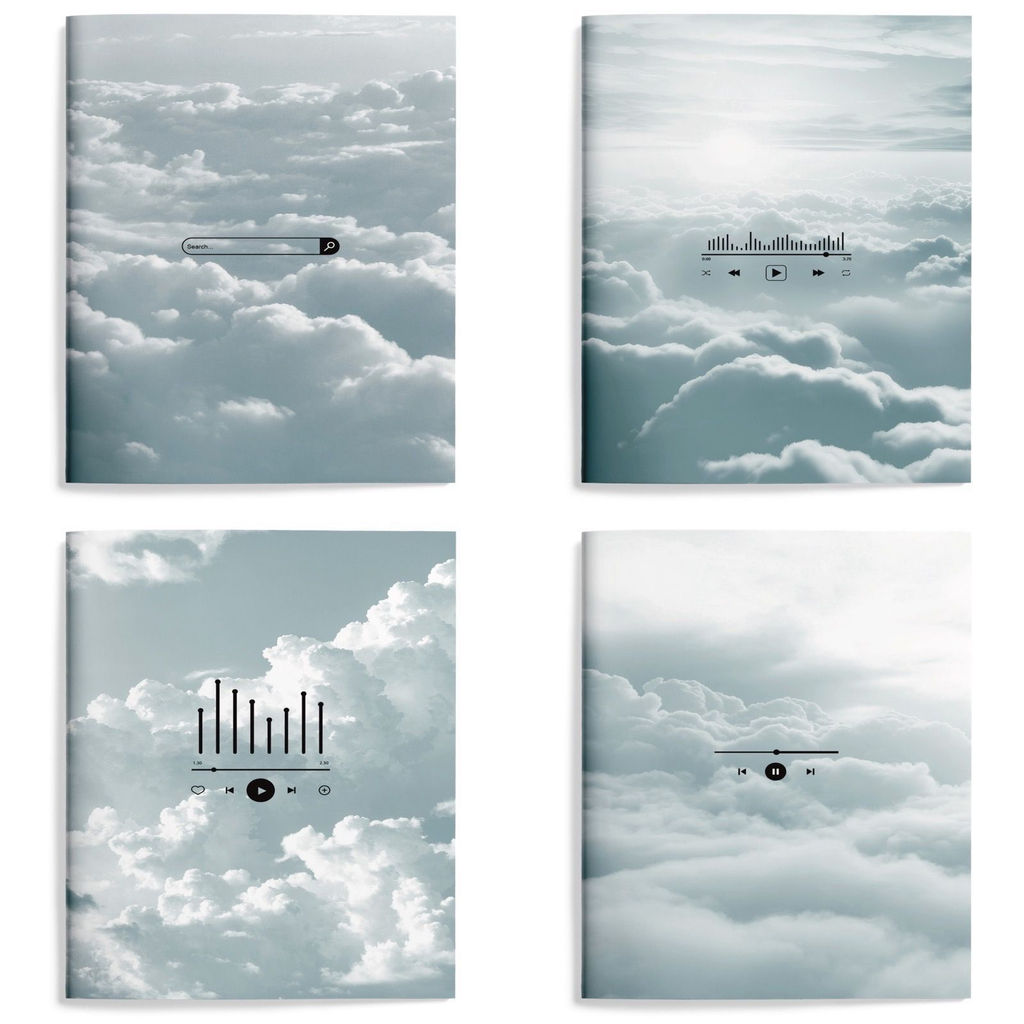 Цена за 2 шт. Книжка записная А6 98х140 мм 32 л. клетка LOREX SOUND IN CLOUDS мягкая обложка с дизайном,...