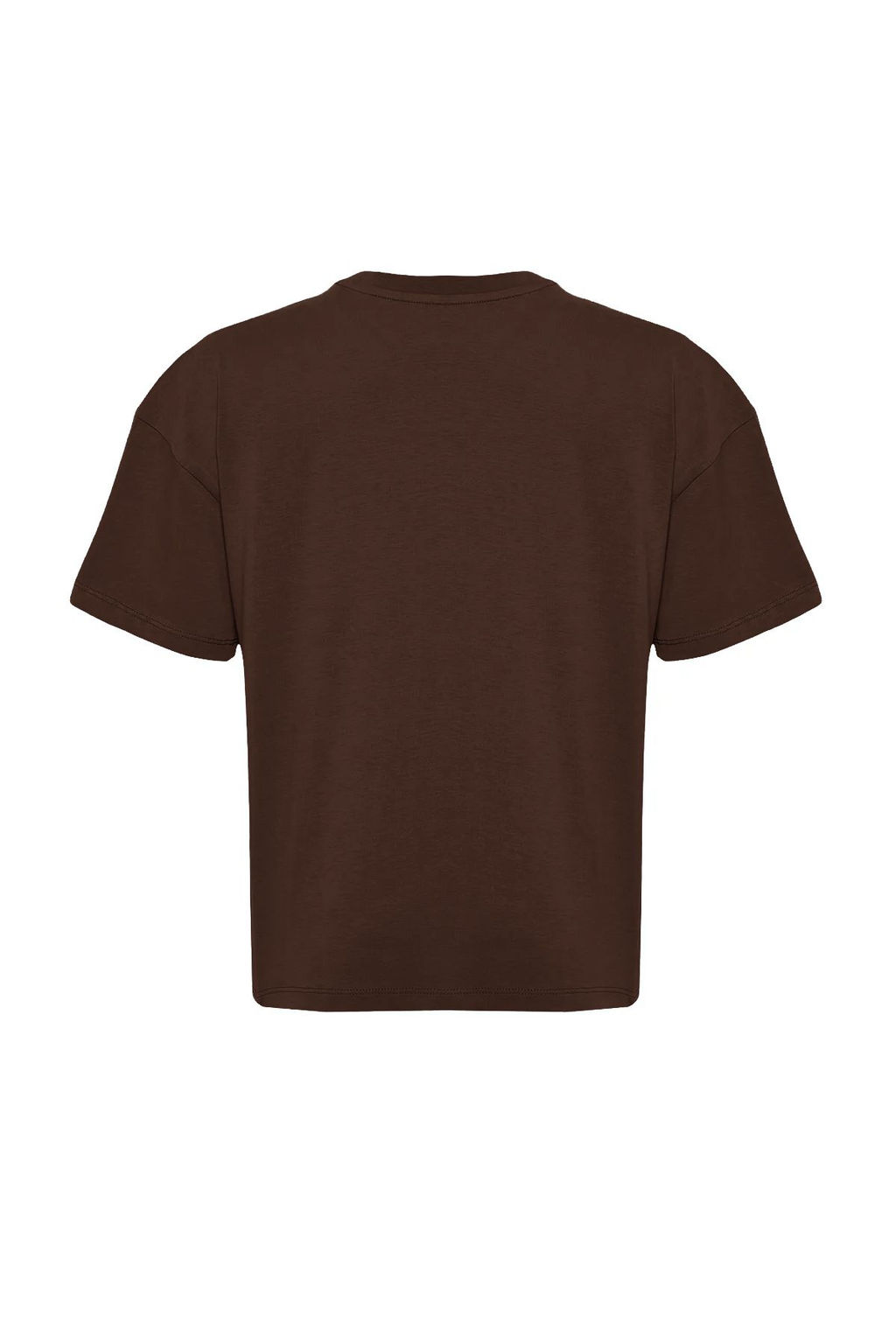 TRENDYOLMILLA Kahverengi %100 Pamuk Slogan Bask?l? Relaxed/Genis Rahat Kesim Orme T-Shirt TWOSS19GH0034  фото 23