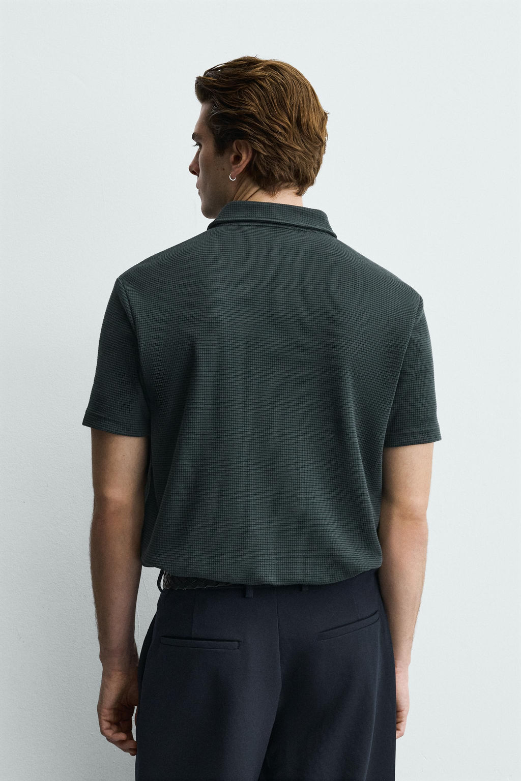 POLO ESTRUCTURA WAFFLE / Verde azul - Zara фото 3