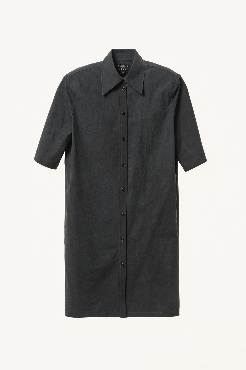 VESTIDO CAMISERO HOMBRERAS WILLY CHAVARRIA X ZARA / Negro  фото 4