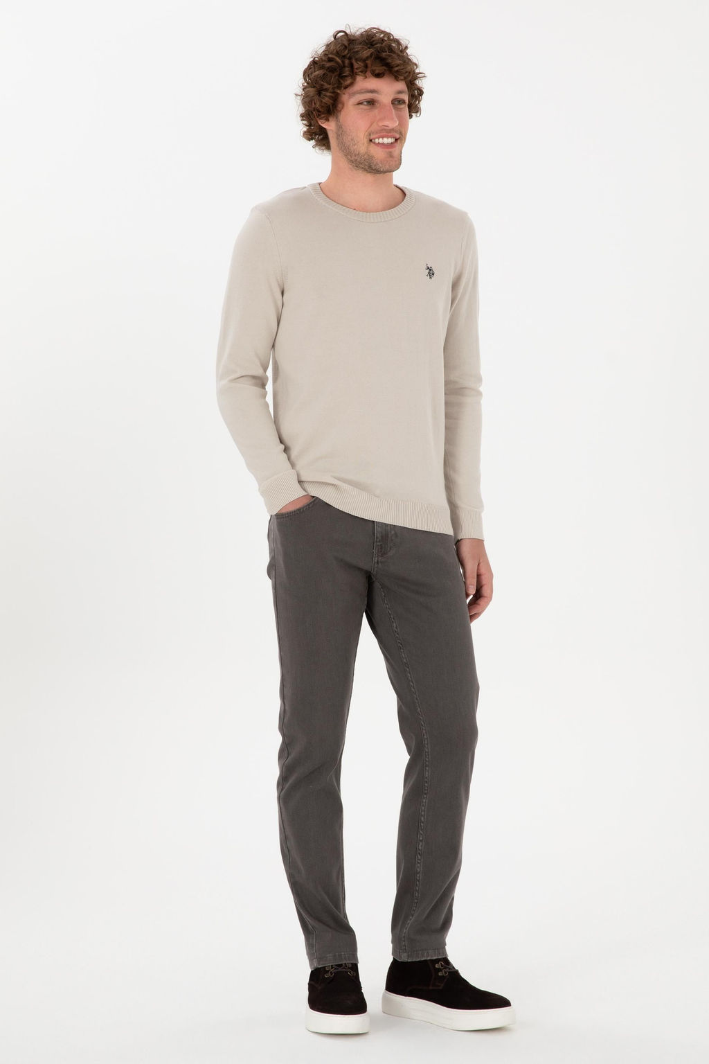 Erkek Slim Fit Bisiklet Yaka Ta_ Basic Kazak - U.s. polo assn фото 4