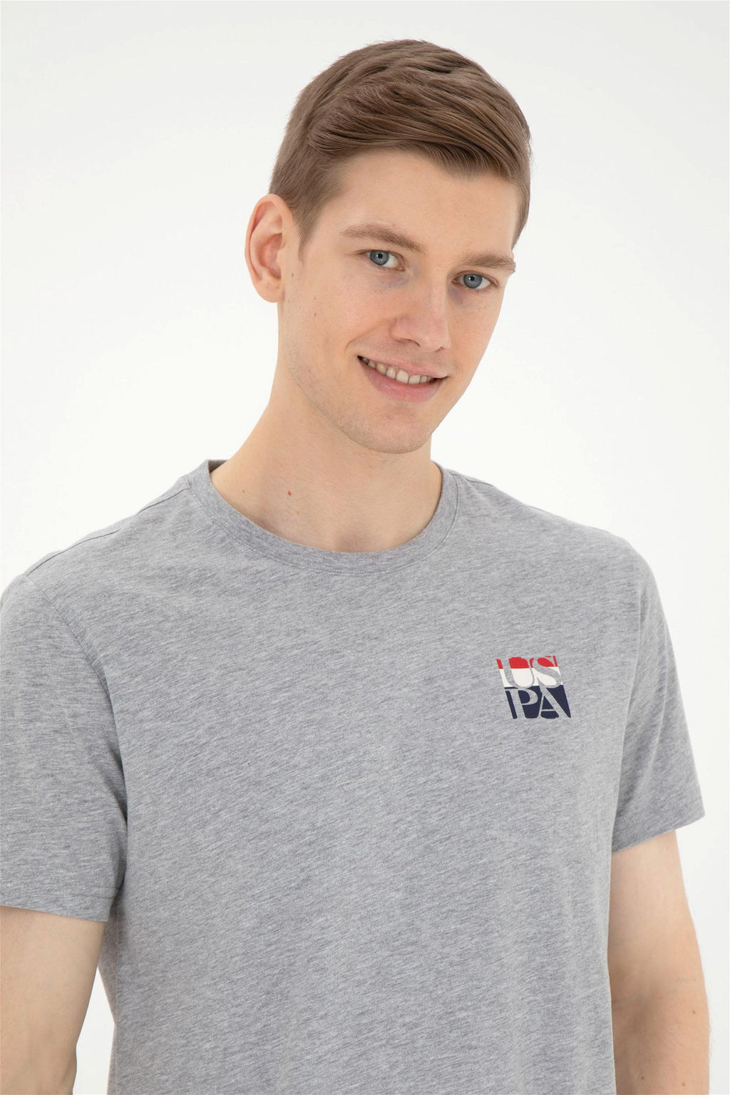 Мужская серая меланжевая футболка - U.s. polo assn фото 2