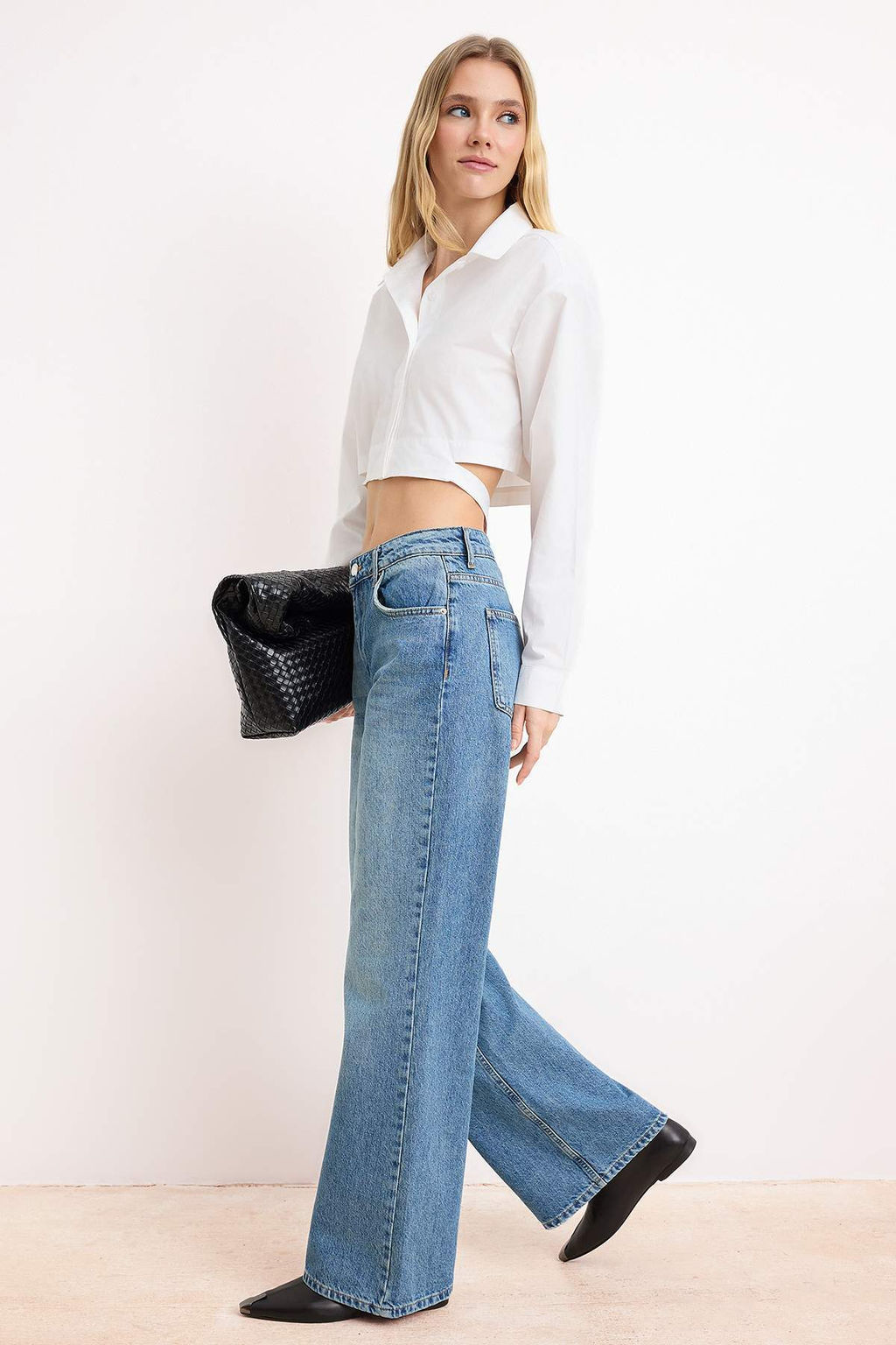 Mavi Normal Bel 100% Pamuk Wide Leg Genis Paca Jeans TWOSS26JE00125 - Trendyolmilla фото 4