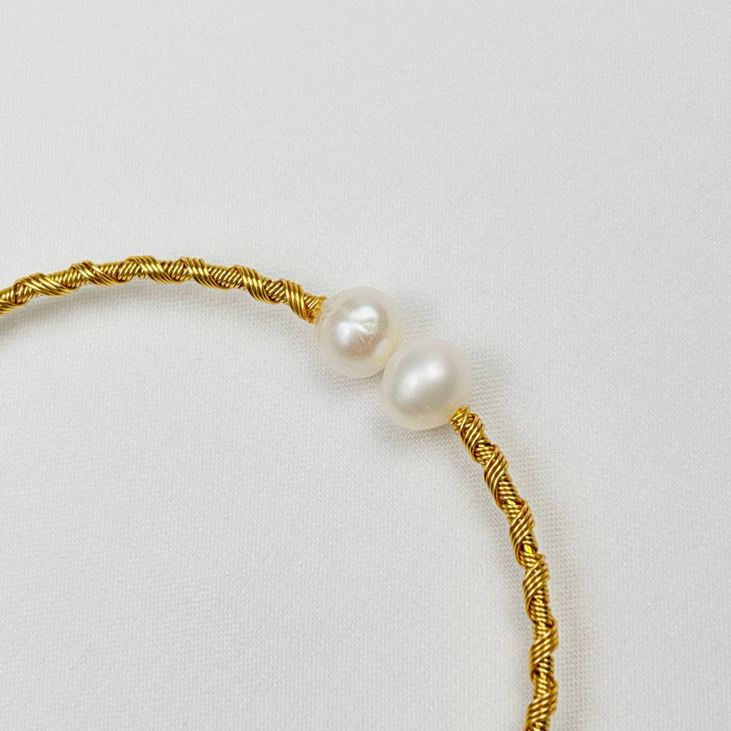 Браслет регулируемый с речным Жемчугом от 16 см