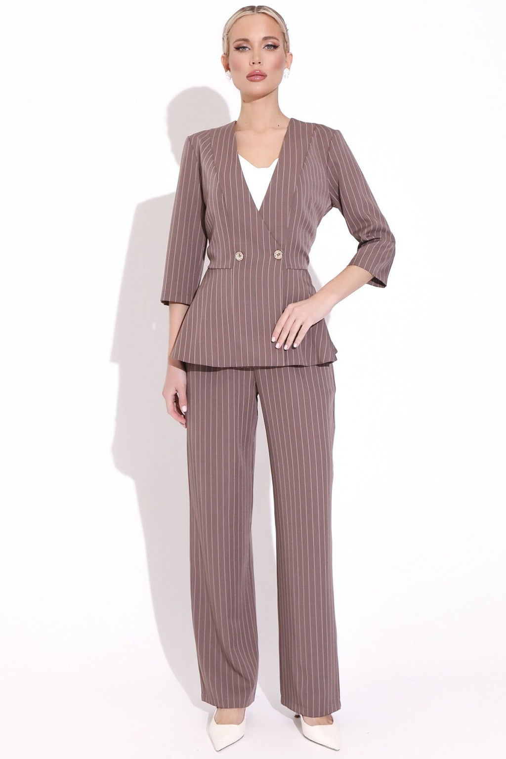 Жакет Фламинго (полоска/мокко) - Эльза фото 6