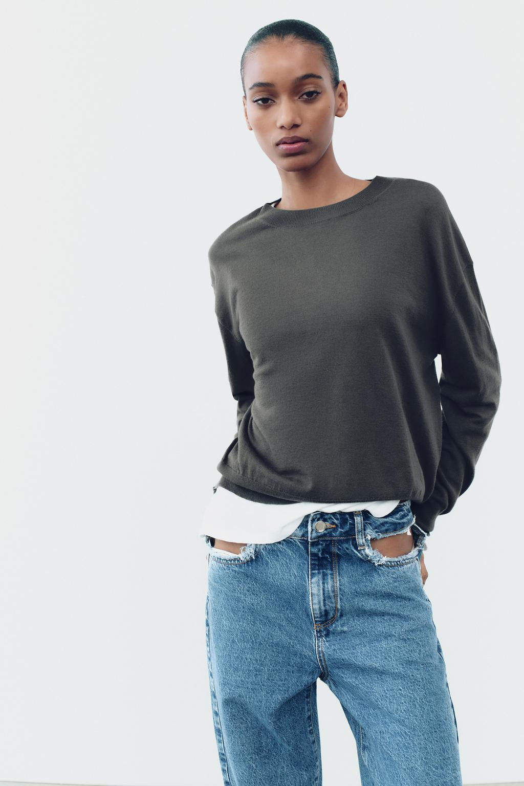 Z1975 MID-WAIST STRAIGHT CUT OUT JEANS - Zara фото 3