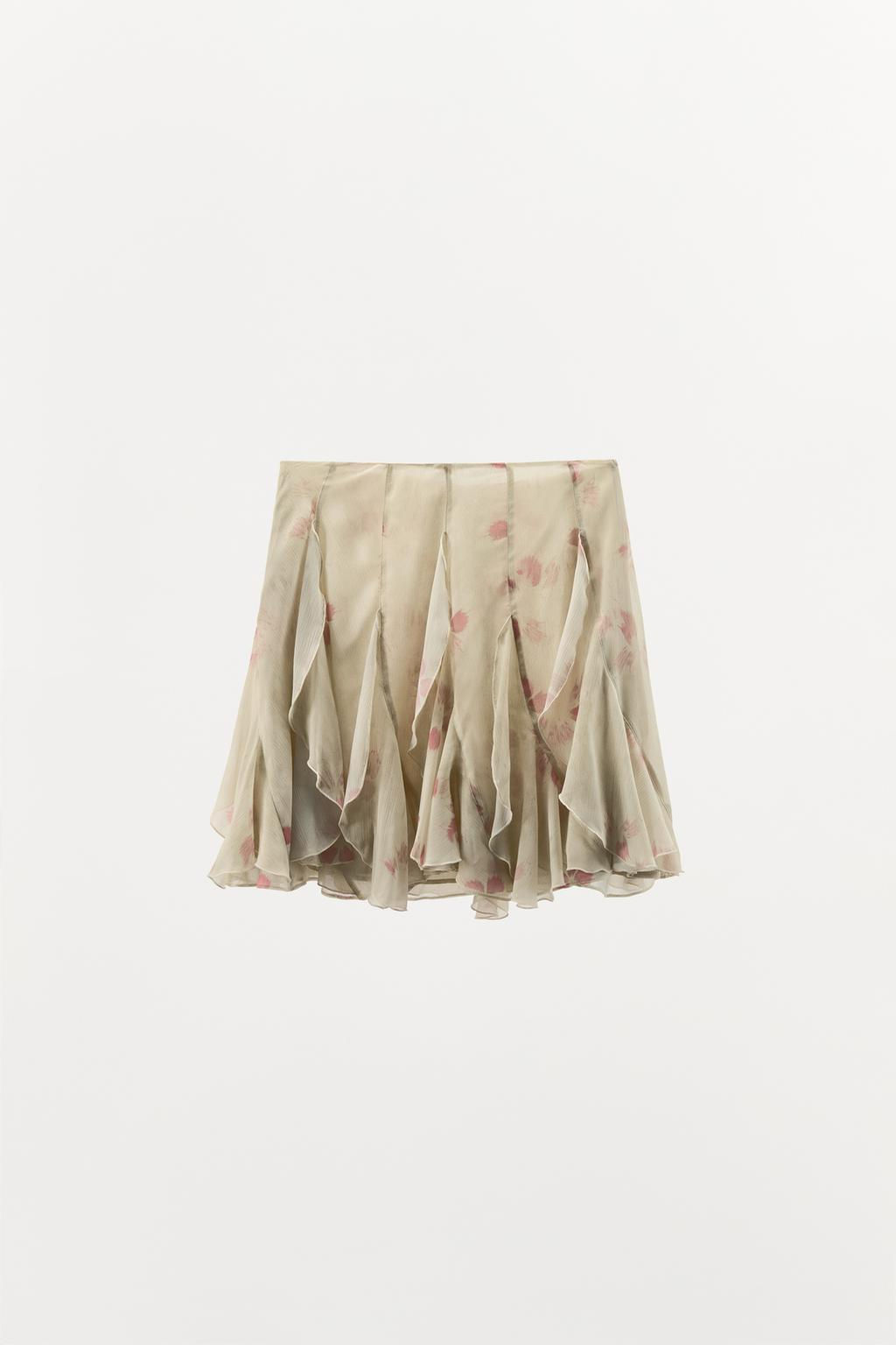 PRINTED RUFFLE SKIRT - Zara фото 5